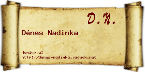 Dénes Nadinka névjegykártya